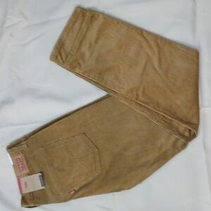 NWT Levi's size 31x30 gold corduroy flat front straight‎ leg  cords 100% cotton